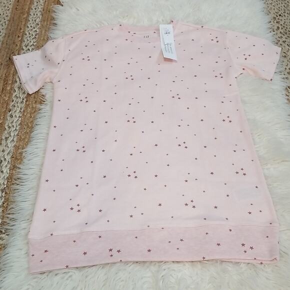 NWT Gap Teen Girl Light Pink Star Print Sleep Shirt - Picture 1 of 5